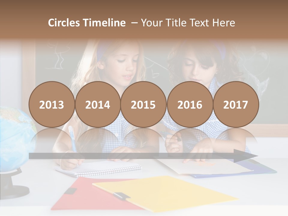 Kids Students In Classroom Helping Each Other PowerPoint Template