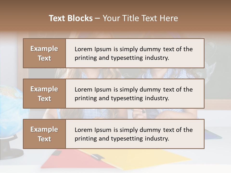 Kids Students In Classroom Helping Each Other PowerPoint Template