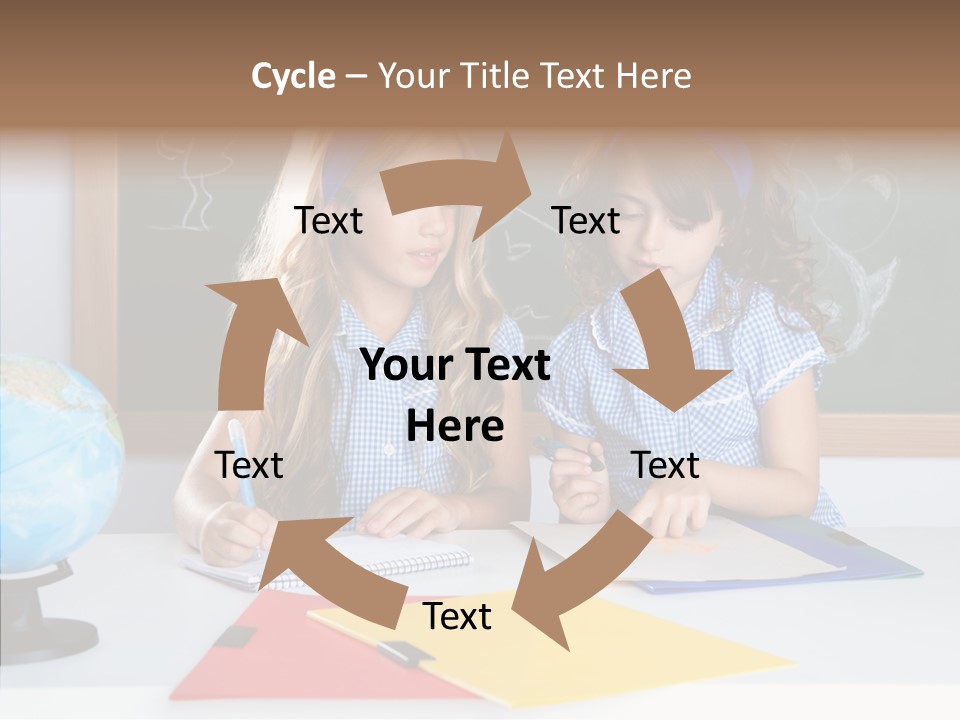 Kids Students In Classroom Helping Each Other PowerPoint Template