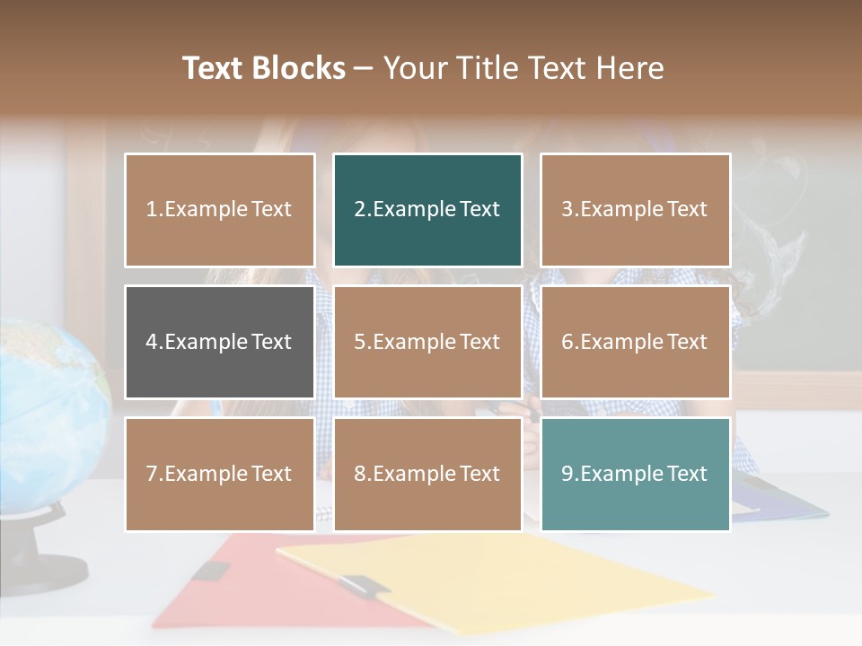 Kids Students In Classroom Helping Each Other PowerPoint Template