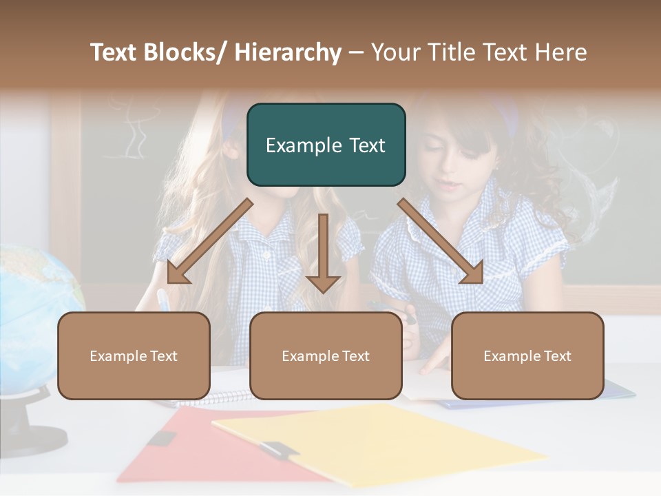 Kids Students In Classroom Helping Each Other PowerPoint Template