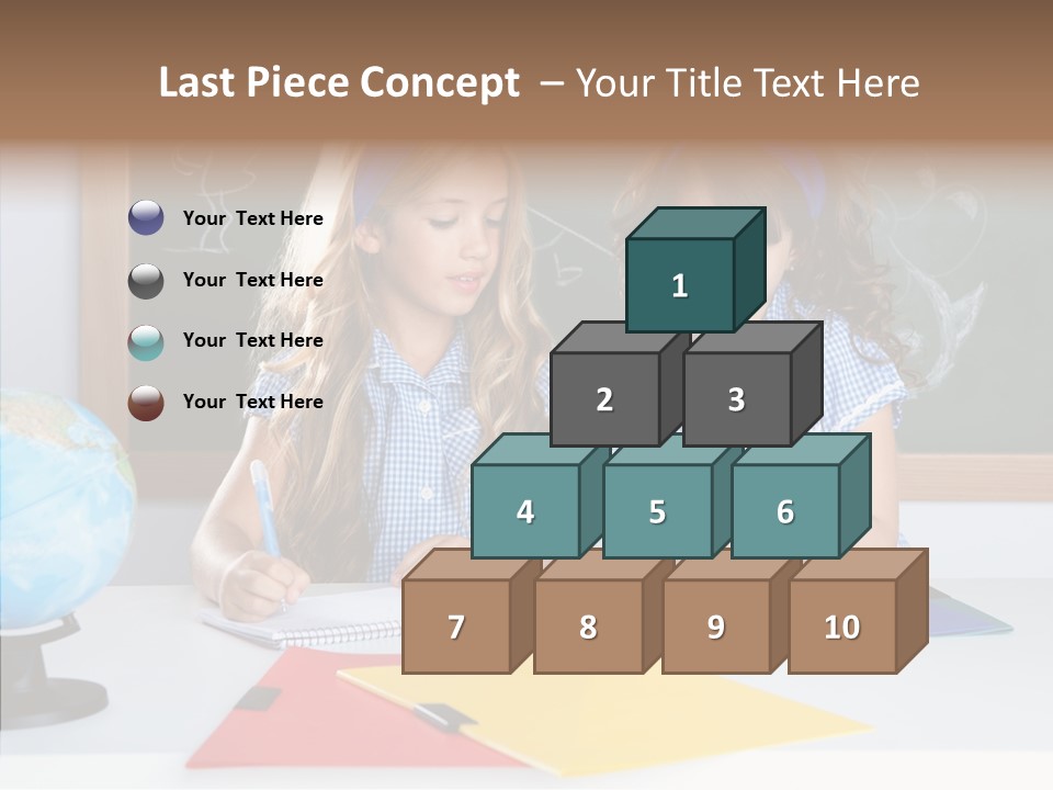 Kids Students In Classroom Helping Each Other PowerPoint Template