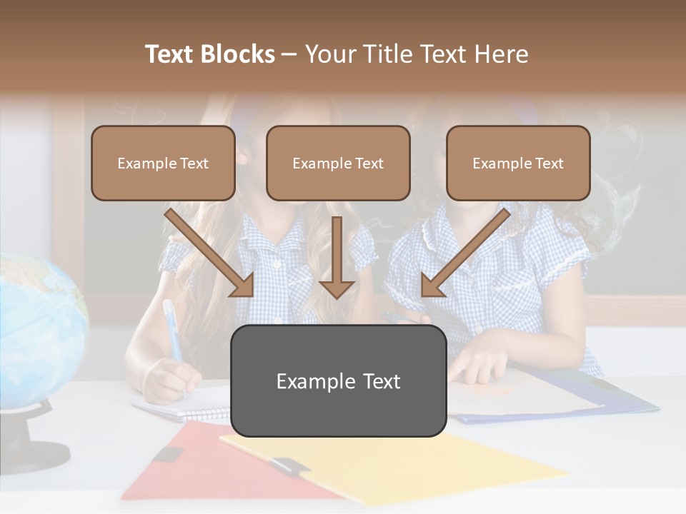 Kids Students In Classroom Helping Each Other PowerPoint Template