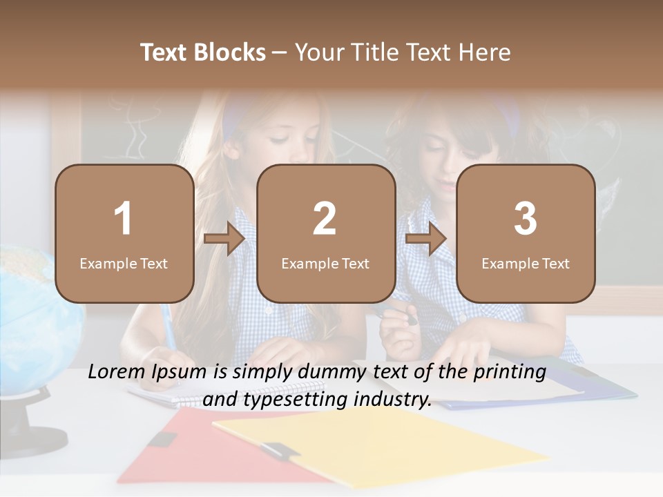 Kids Students In Classroom Helping Each Other PowerPoint Template