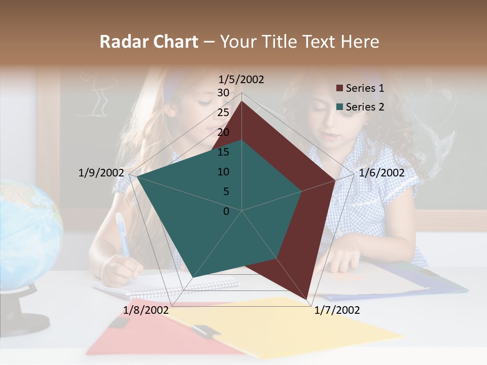 Kids Students In Classroom Helping Each Other PowerPoint Template