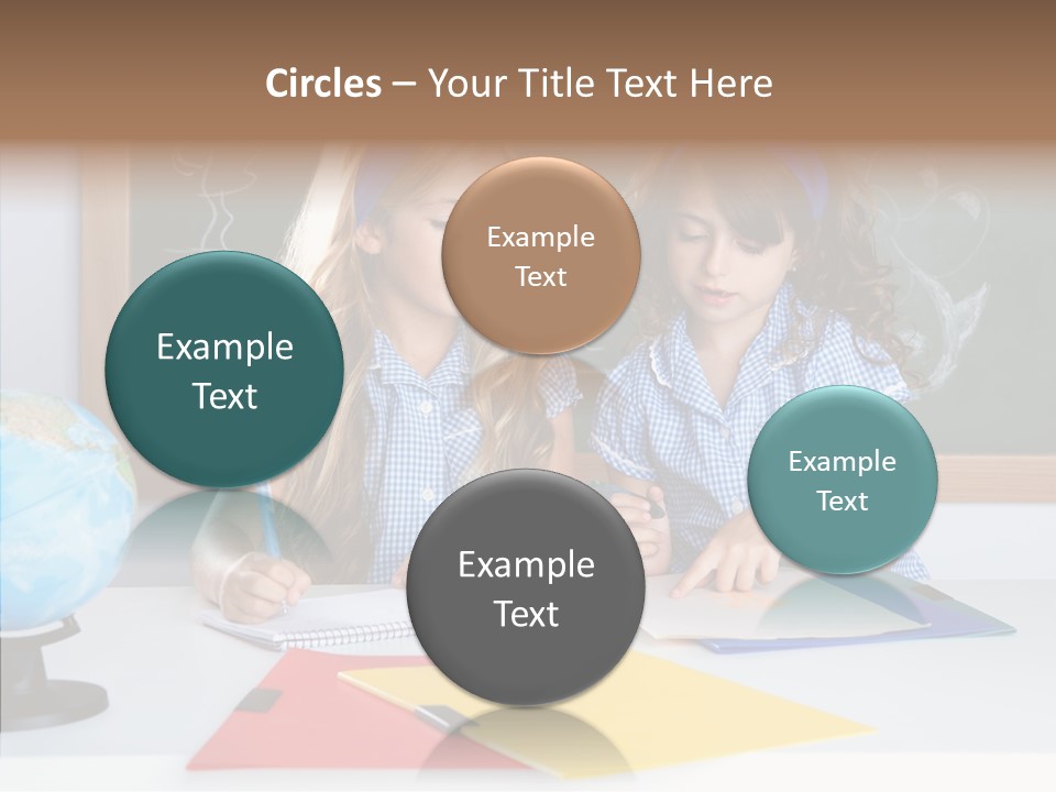 Kids Students In Classroom Helping Each Other PowerPoint Template