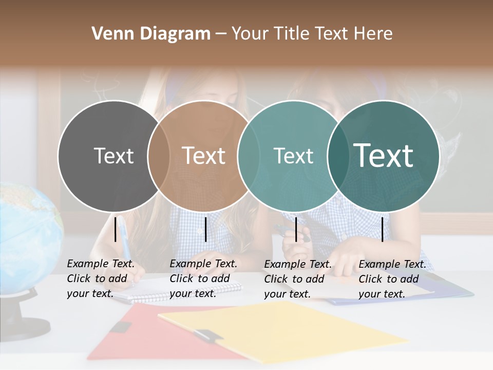 Kids Students In Classroom Helping Each Other PowerPoint Template