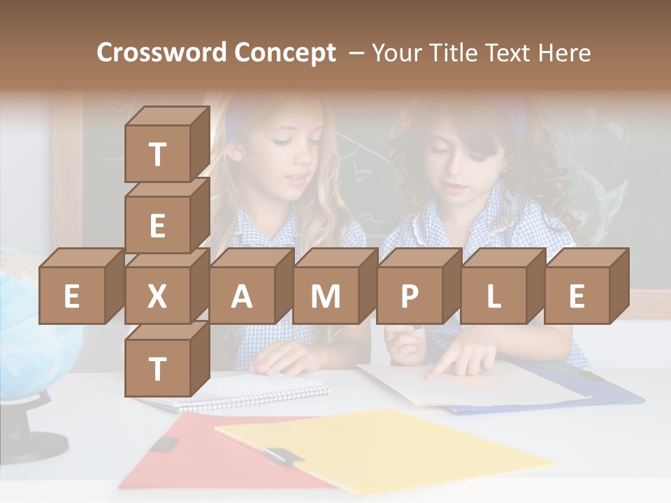 Kids Students In Classroom Helping Each Other PowerPoint Template