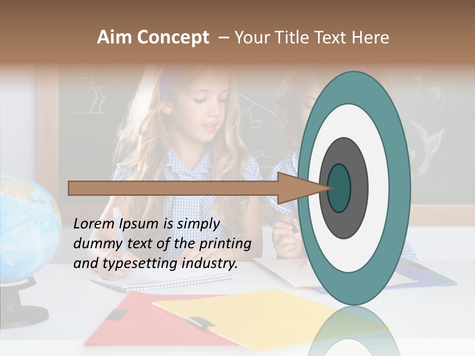 Kids Students In Classroom Helping Each Other PowerPoint Template