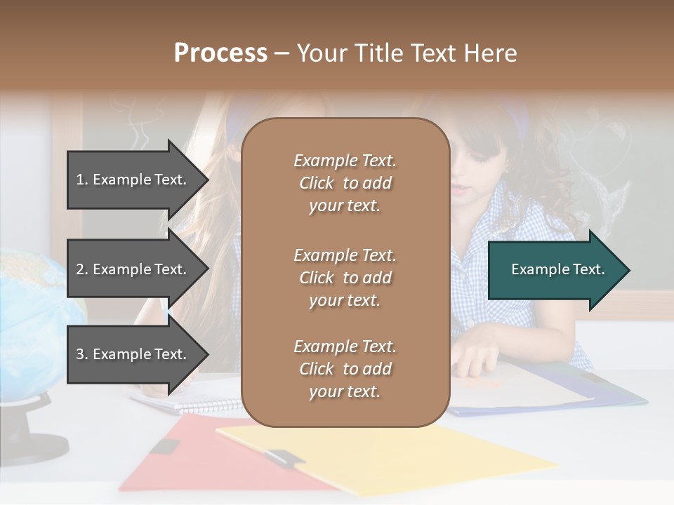 Kids Students In Classroom Helping Each Other PowerPoint Template