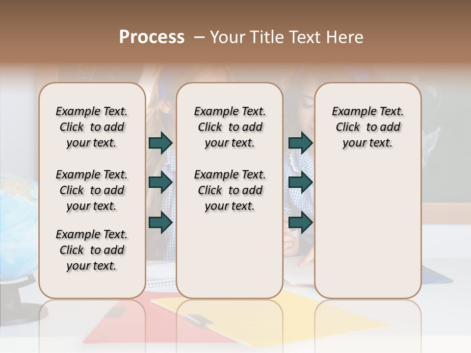 Kids Students In Classroom Helping Each Other PowerPoint Template