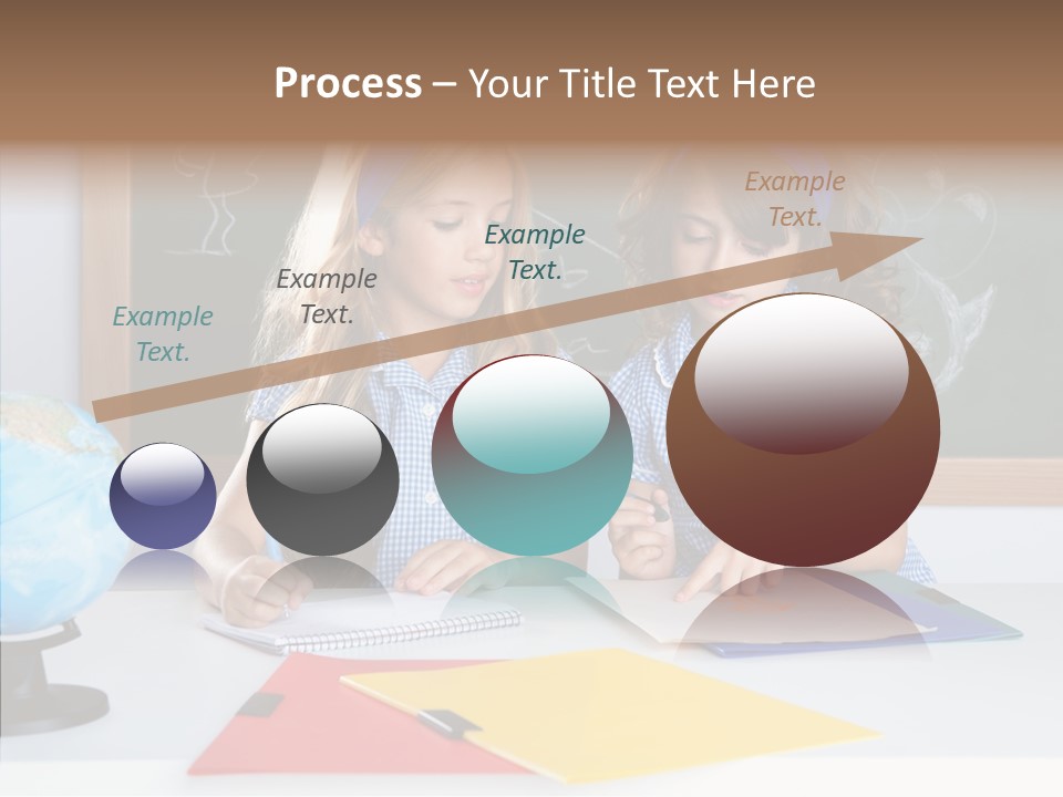 Kids Students In Classroom Helping Each Other PowerPoint Template