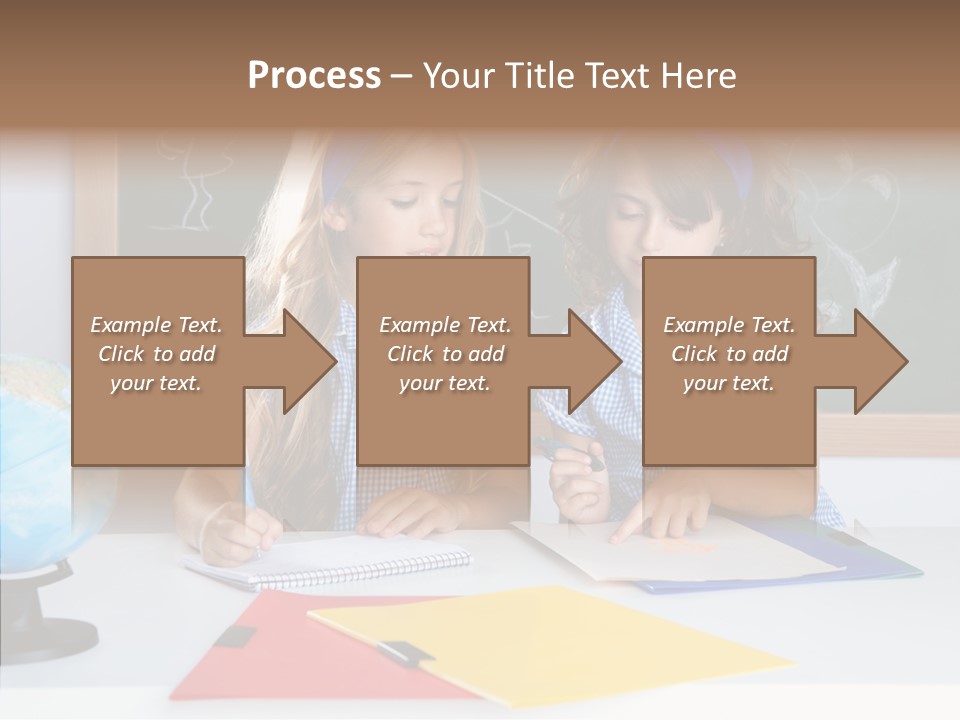 Kids Students In Classroom Helping Each Other PowerPoint Template