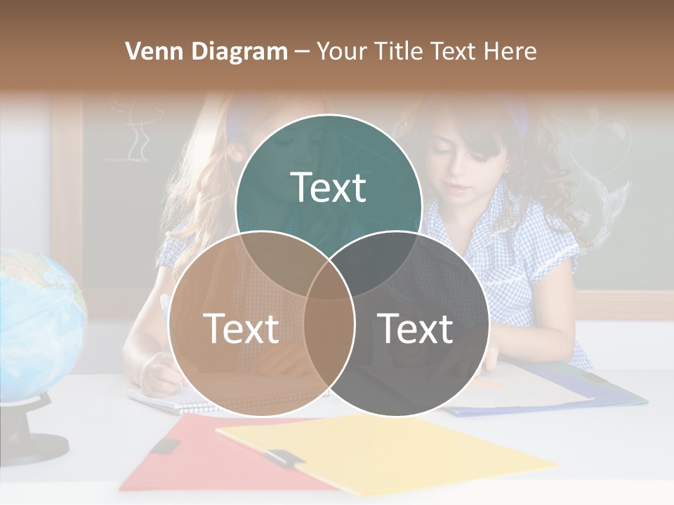 Kids Students In Classroom Helping Each Other PowerPoint Template