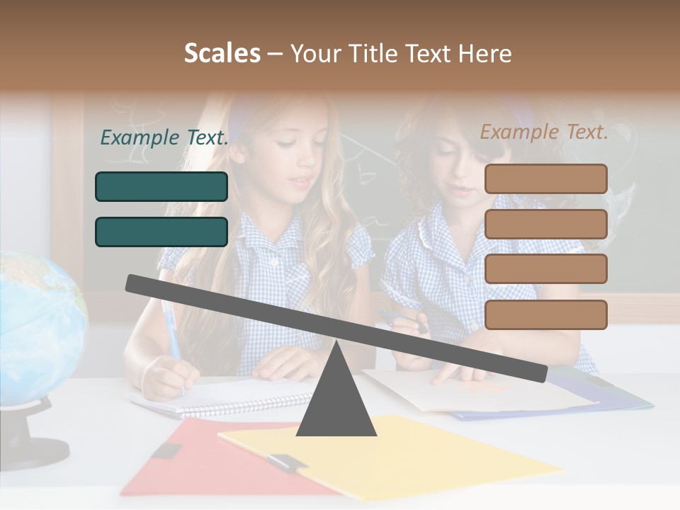 Kids Students In Classroom Helping Each Other PowerPoint Template