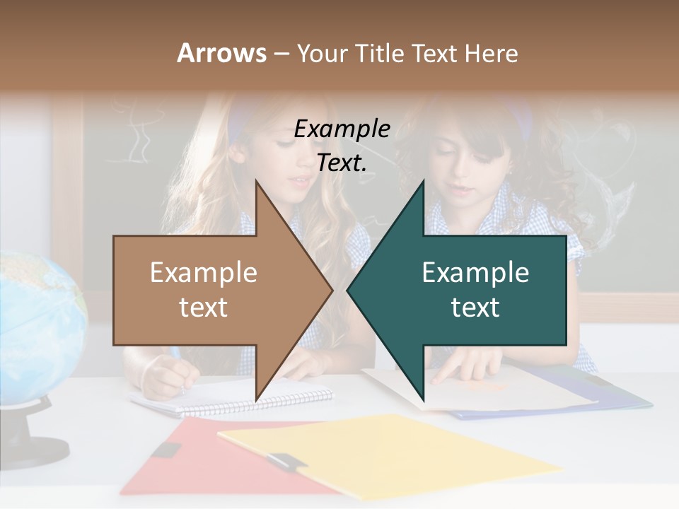 Kids Students In Classroom Helping Each Other PowerPoint Template
