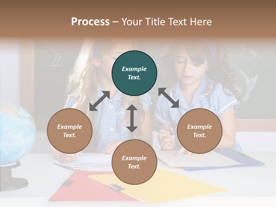 Kids Students In Classroom Helping Each Other PowerPoint Template