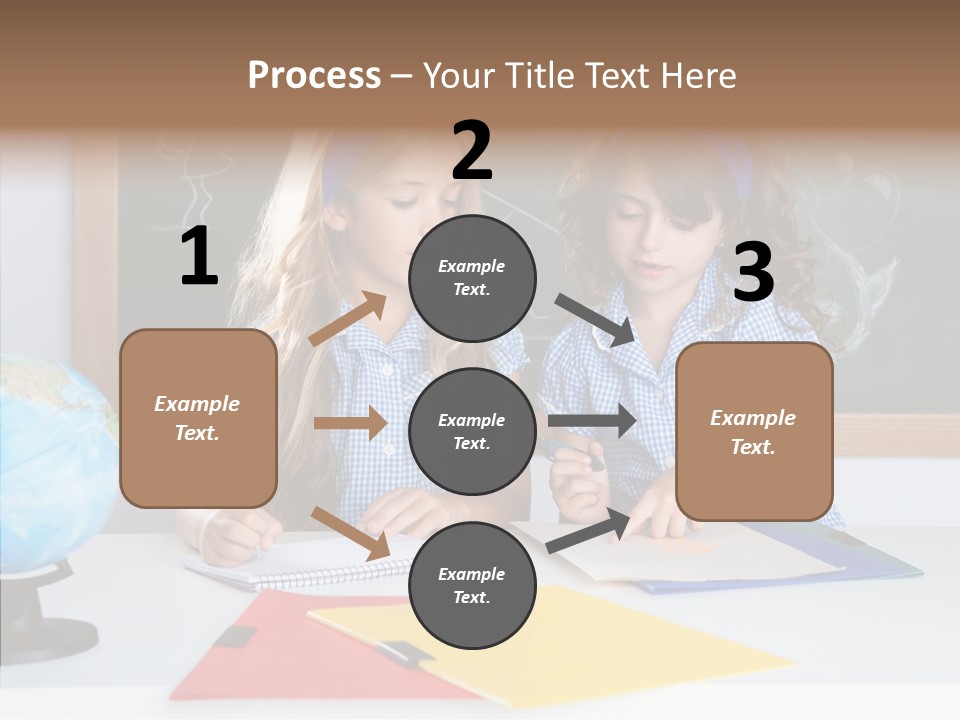 Kids Students In Classroom Helping Each Other PowerPoint Template