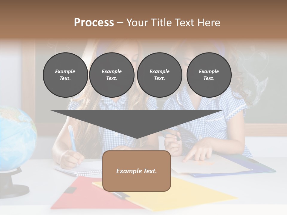 Kids Students In Classroom Helping Each Other PowerPoint Template