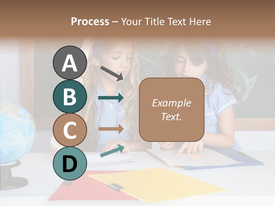 Kids Students In Classroom Helping Each Other PowerPoint Template