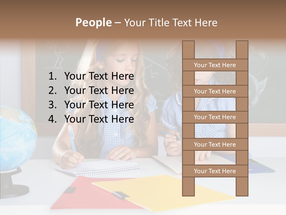Kids Students In Classroom Helping Each Other PowerPoint Template