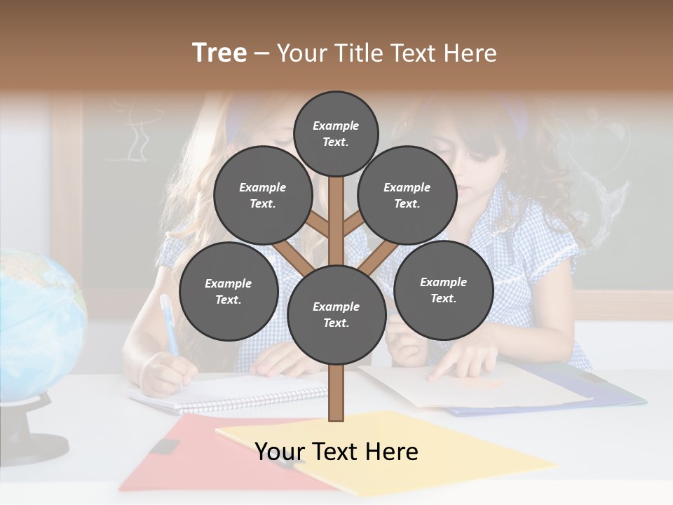 Kids Students In Classroom Helping Each Other PowerPoint Template