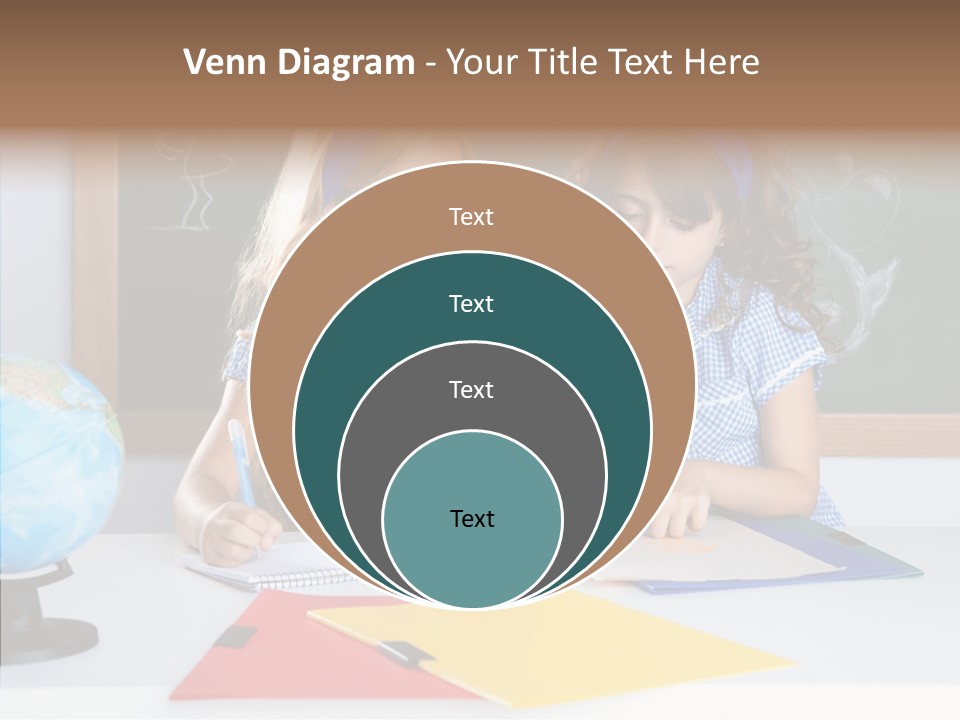 Kids Students In Classroom Helping Each Other PowerPoint Template