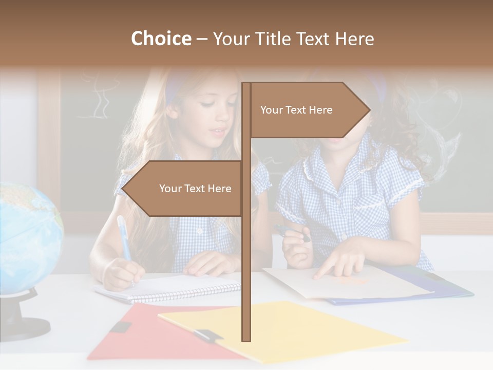 Kids Students In Classroom Helping Each Other PowerPoint Template