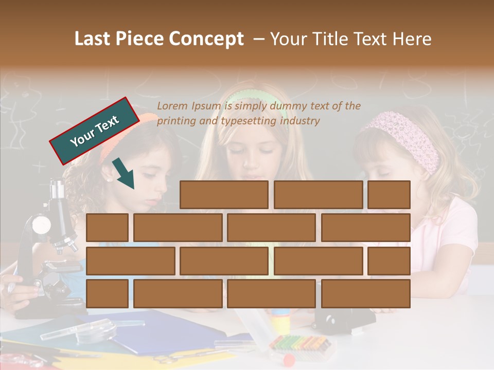 Kids Group Of Student Girls At School Classroom PowerPoint Template