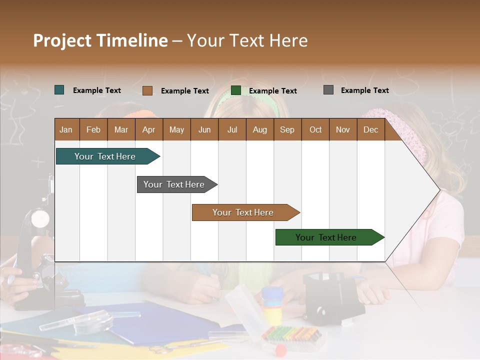 Kids Group Of Student Girls At School Classroom PowerPoint Template