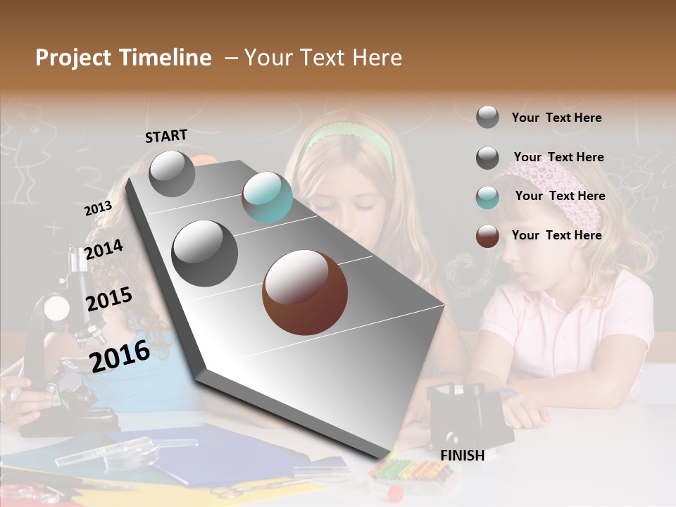 Kids Group Of Student Girls At School Classroom PowerPoint Template