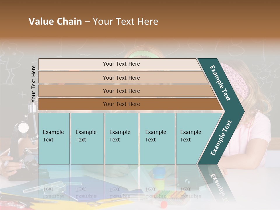 Kids Group Of Student Girls At School Classroom PowerPoint Template