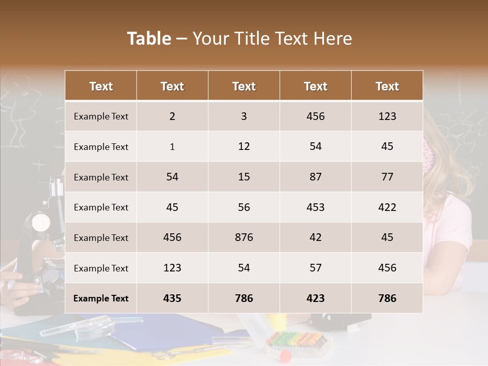 Kids Group Of Student Girls At School Classroom PowerPoint Template