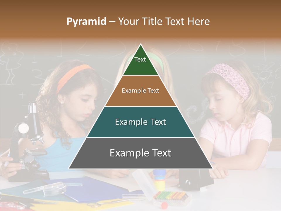 Kids Group Of Student Girls At School Classroom PowerPoint Template