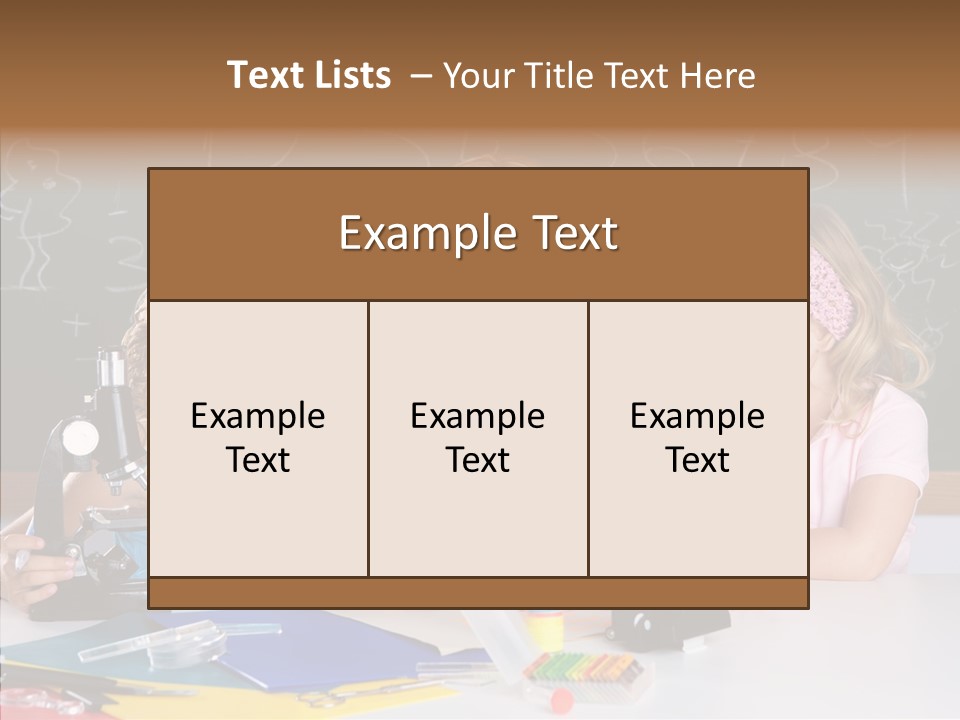 Kids Group Of Student Girls At School Classroom PowerPoint Template