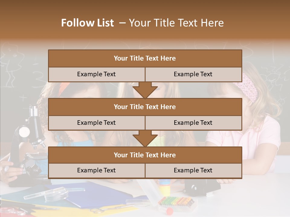 Kids Group Of Student Girls At School Classroom PowerPoint Template