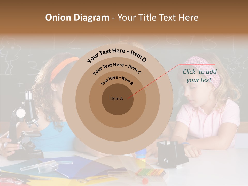 Kids Group Of Student Girls At School Classroom PowerPoint Template