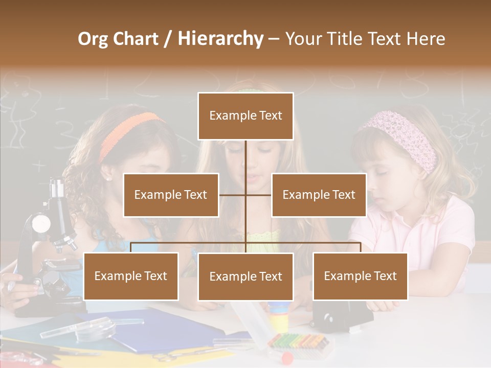 Kids Group Of Student Girls At School Classroom PowerPoint Template