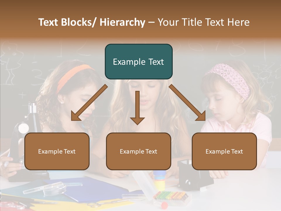 Kids Group Of Student Girls At School Classroom PowerPoint Template