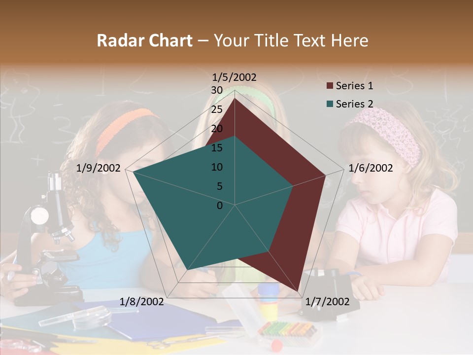 Kids Group Of Student Girls At School Classroom PowerPoint Template
