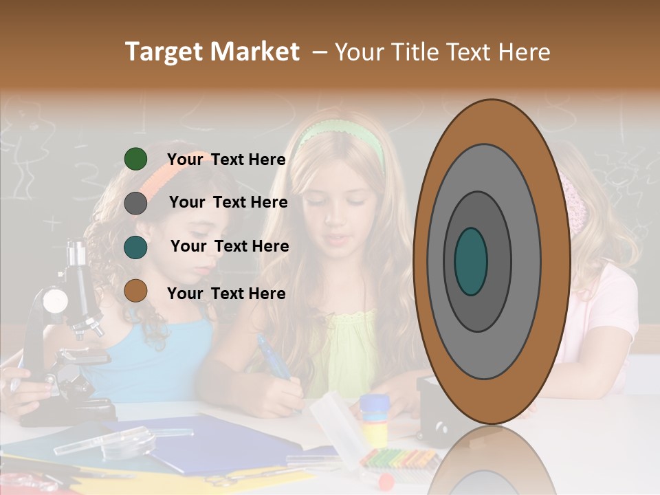 Kids Group Of Student Girls At School Classroom PowerPoint Template