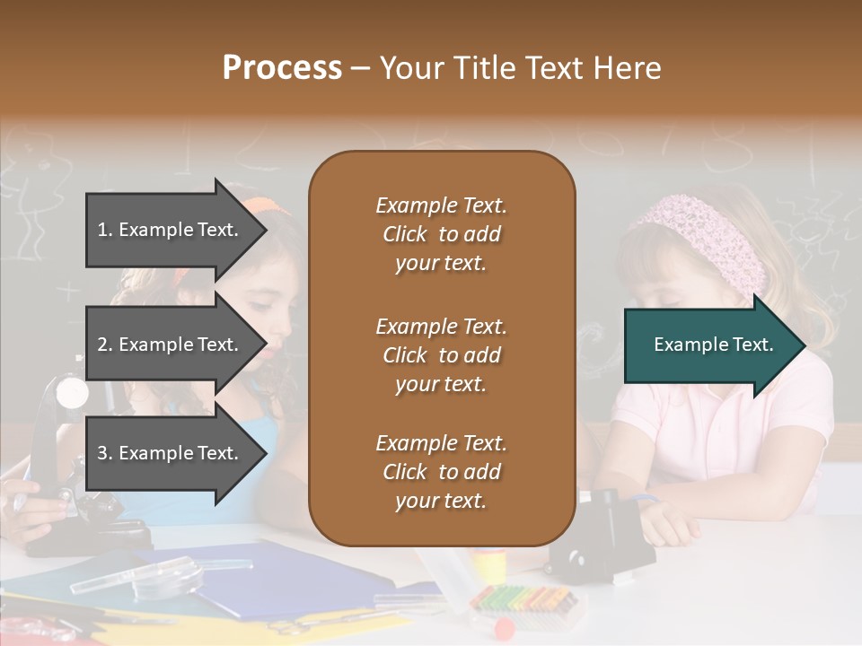Kids Group Of Student Girls At School Classroom PowerPoint Template