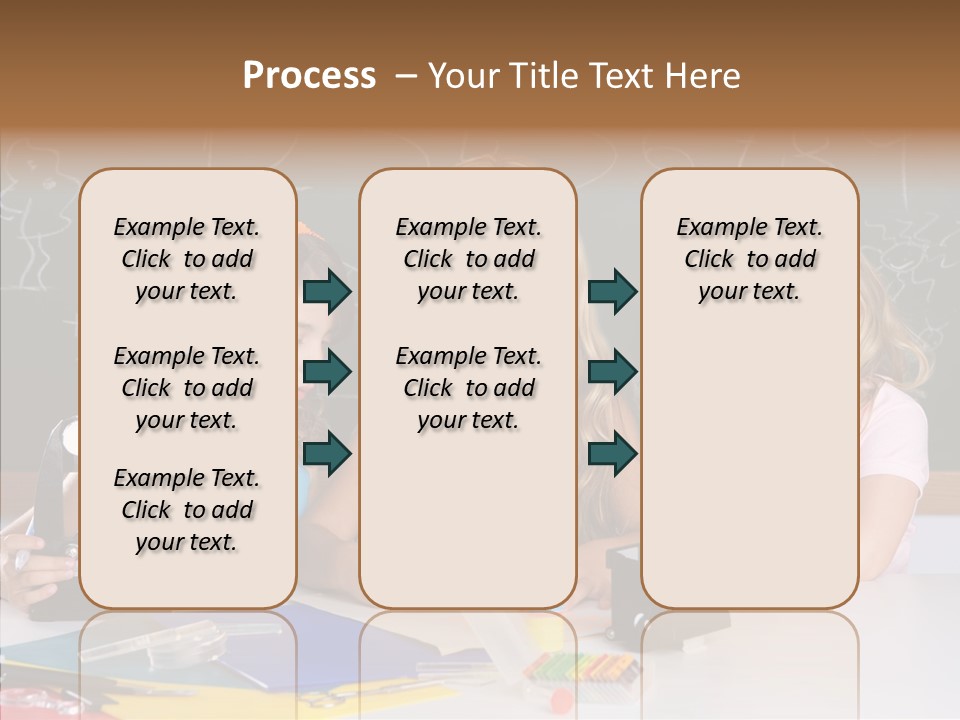 Kids Group Of Student Girls At School Classroom PowerPoint Template