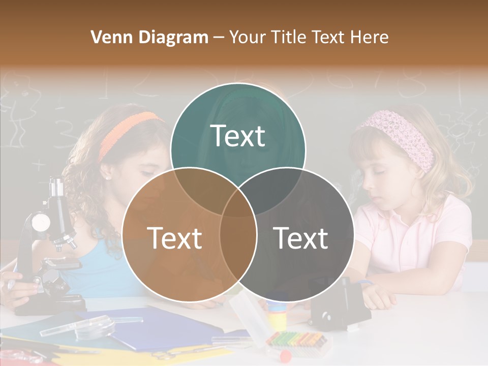 Kids Group Of Student Girls At School Classroom PowerPoint Template