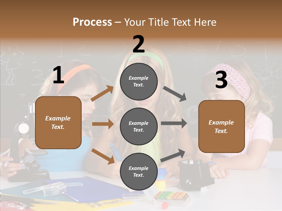 Kids Group Of Student Girls At School Classroom PowerPoint Template