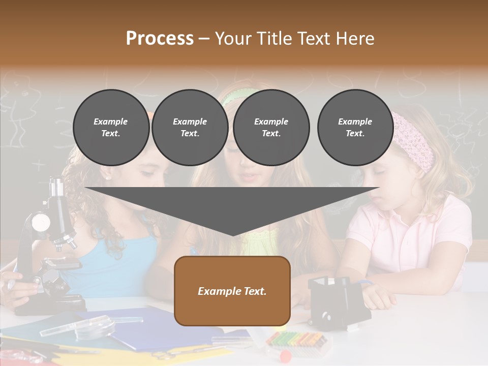 Kids Group Of Student Girls At School Classroom PowerPoint Template