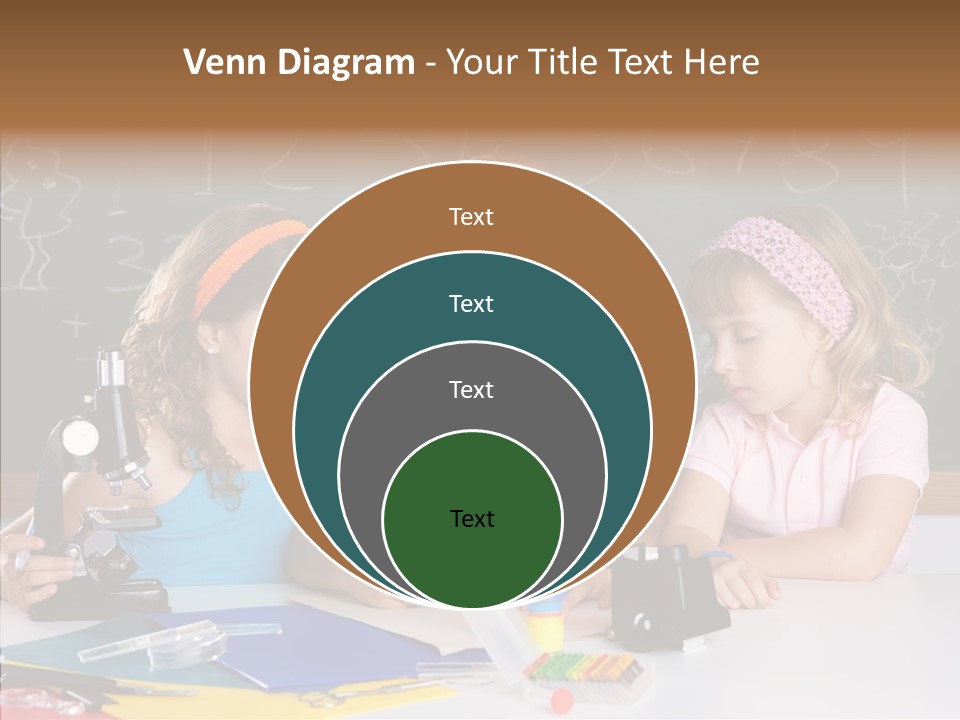 Kids Group Of Student Girls At School Classroom PowerPoint Template