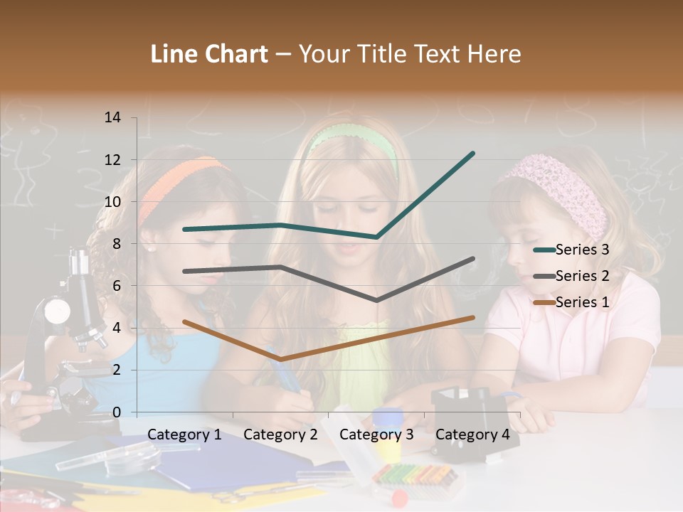 Kids Group Of Student Girls At School Classroom PowerPoint Template