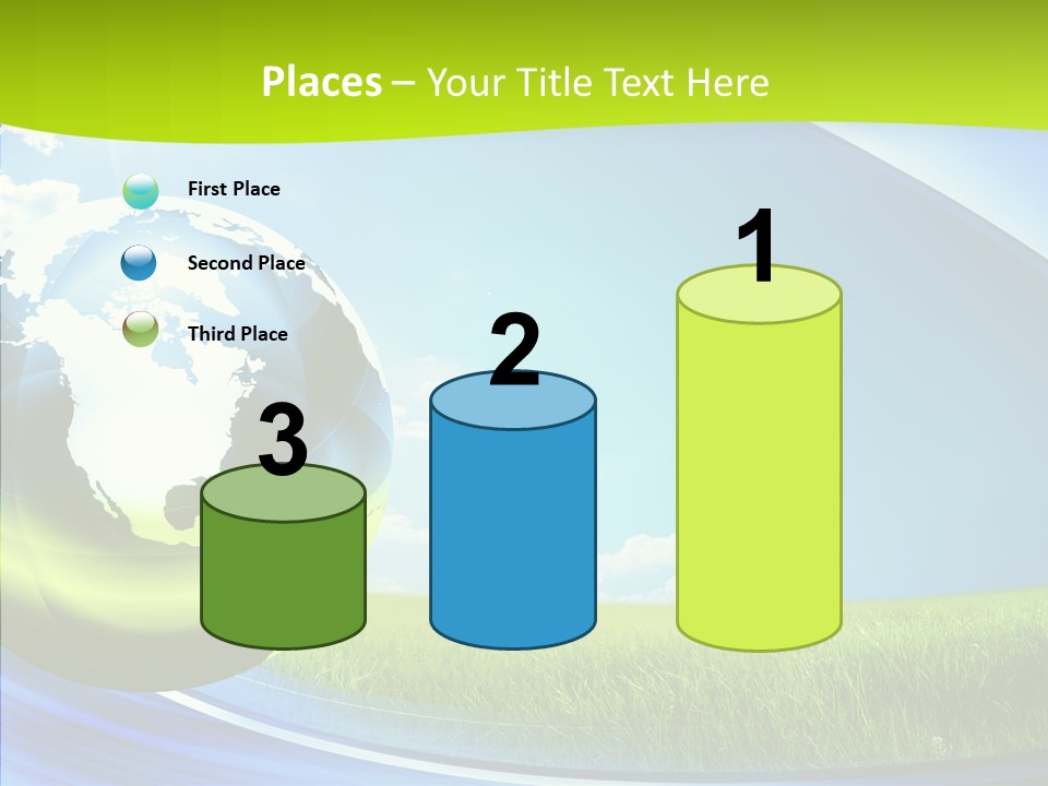 Globe On Grass PowerPoint Template