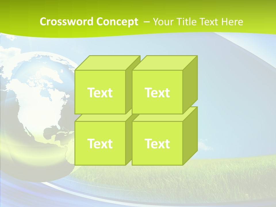 Globe On Grass PowerPoint Template